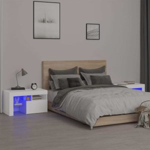 Northbrook Bedside Cabinets 2 pcs with LED Lights 70x36.5x40 cm