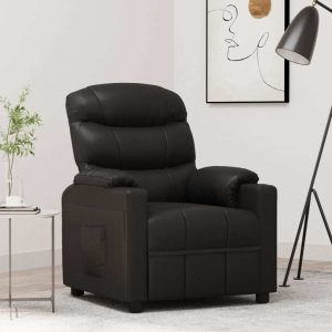 Recliner Chair Black Faux Leather