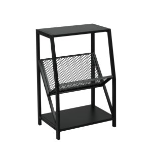 Small Bookshelf 3-Tier Storage Organizer Rack Bookcase Steel Display File