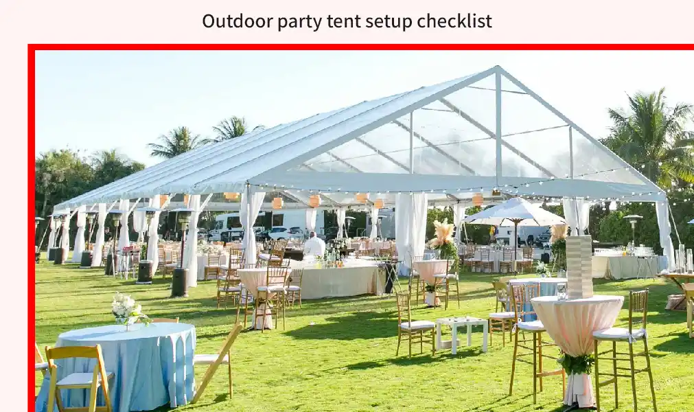 Outdoor Party Tent Setup Checklist