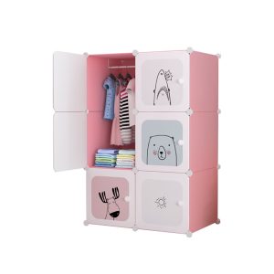 6 Cubes Portable Wardrobe Divide-Grid Modular Storage Organiser Foldable Closet