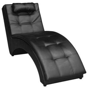 Chaise Longue with Pillow Faux Leather