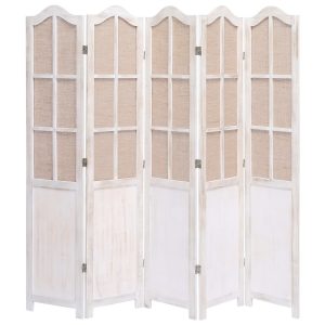 Blackpool Room Divider White 105x165 cm Fabric