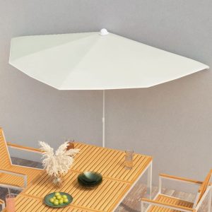 Garden Half Parasol with Pole 180x90 cm