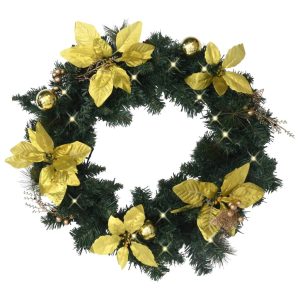 Christmas Wreath with LED Lights 60 cm PVC