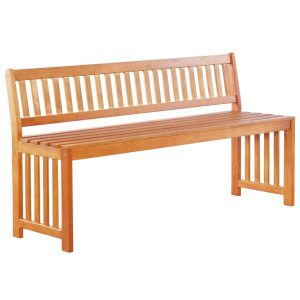 Garden Bench 137 cm Solid Eucalyptus Wood