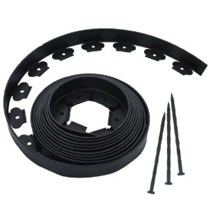 Flexible Lawn Edging with 30 Pegs 10 m 5 cm