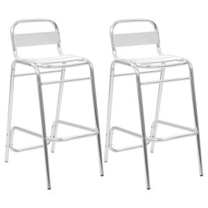 Stackable Bar Chairs 2 pcs Aluminium