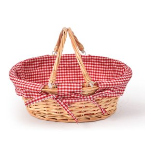 Picnic Basket Wicker Baskets Outdoor Deluxe Gift Storage Person Storage Carry