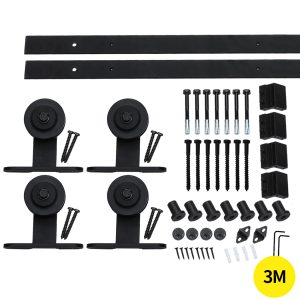 3M Antique Classic Style Double Sliding Barn Door Hardware Track Roller Kit