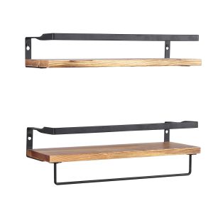 Floating Shelf Brackets Towel Rail Rack Display Shelves Wall Mount Rack