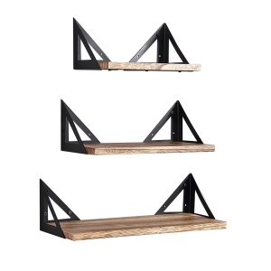 Floating Shelf Brackets Shelves Bookshelf Wall Mount Rack Storage 3 PCS