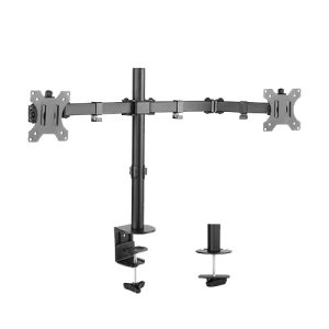 Double Arm Double Joint Monitor Bracket. Supports up to 2x 32