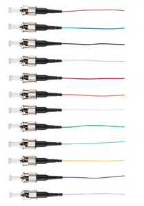 Fibre Pigtail ST OM3 Multimode 2m - 12 pack Rainbow