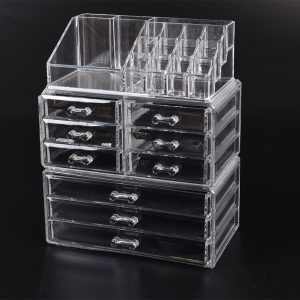 9 Drawer Clear Acrylic Cosmetic Makeup Organizer Jewellery Storage Box