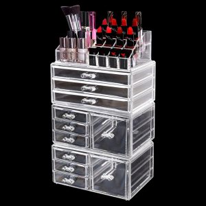 10 Drawers Clear Acrylic Boxes Cosmetic Makeup Organizer Jewellery Storage Box