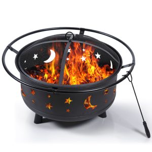 Outdoor Fire Pit BBQ Portable Wood Camping Fireplace Heater Patio Garden Grill