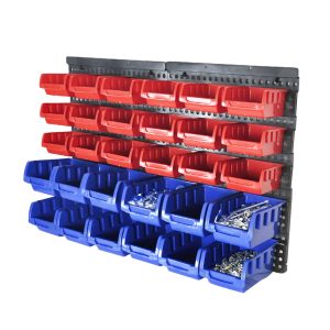 30 Bins Garage Workshop Wall Mounted Tool Box Small Parts Storage Organiser Rack