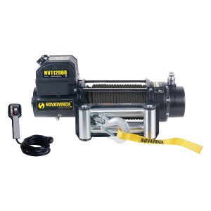 12000LBS 12V Electric Winch Synthetic Rope Off Road 4x4 Truck