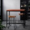 Vintage Bar Table ALEX Retro Pine Wood Metal Frame