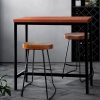 Vintage Bar Table ALEX Retro Pine Wood Metal Frame