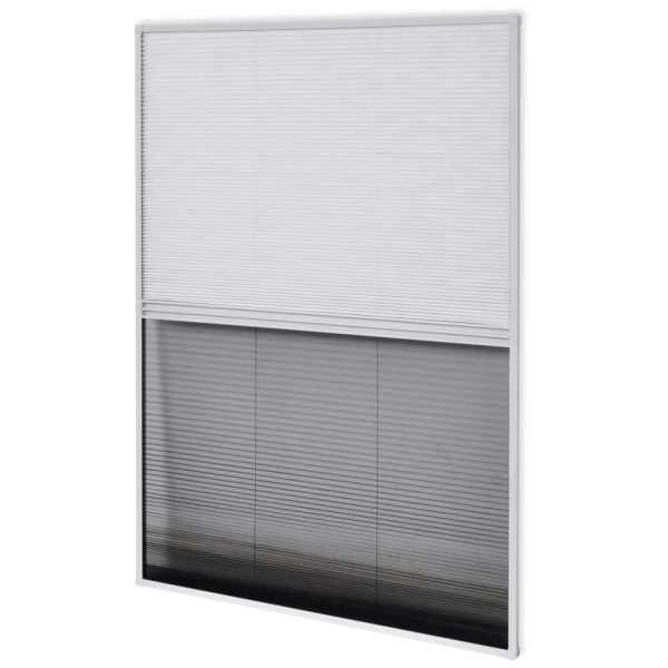 Plisse Insect Screen for Windows Aluminium 60×80 cm with Shade