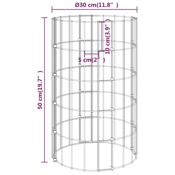 Circular Gabion Raised Beds 3 pcs Galvanised Steel Ø30×50 cm