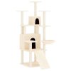 Cat Tree with Sisal Scratching Posts Cream 154 cm