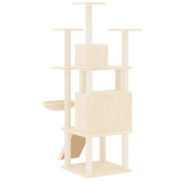 Cat Tree with Sisal Scratching Posts Cream 154 cm