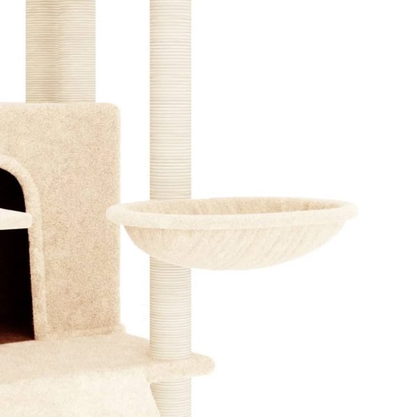 Cat Tree with Sisal Scratching Posts Cream 154 cm