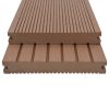 WPC Solid Decking Boards with Accessories 10 m² 2.2 m Light Brown