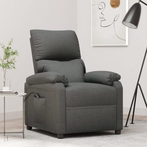 Stand up Recliner Chair Dark Grey Fabric