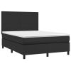 Box Spring Bed with Mattress Black 137×190 cm Double Faux Leather