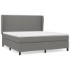 Box Spring Bed with Mattress Dark Grey 152×203 cm Queen Fabric