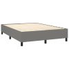 Box Spring Bed with Mattress Dark Grey 152×203 cm Queen Fabric