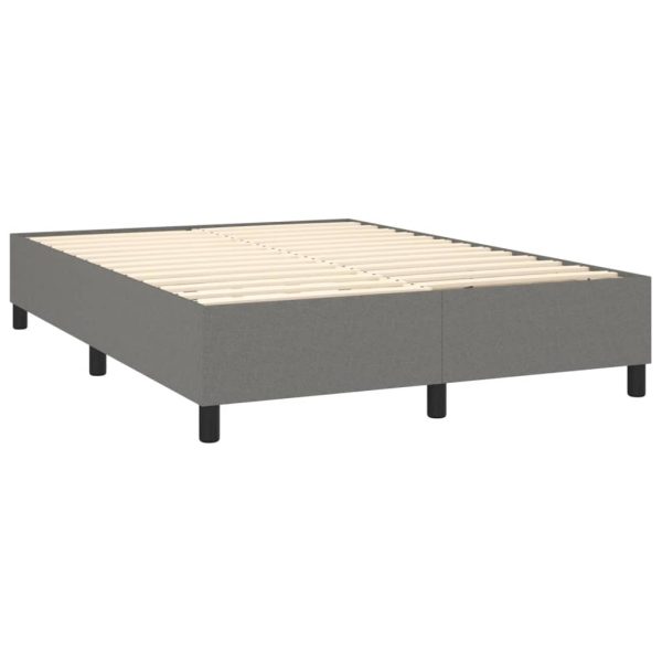 Box Spring Bed with Mattress Dark Grey 152×203 cm Queen Fabric