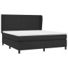 Box Spring Bed with Mattress Black 152×203 cm Queen Faux Leather