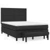 Box Spring Bed with Mattress Black 137×190 cm Double Faux Leather