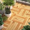 Decking Tiles 20 pcs 30×30 cm Solid Wood Teak Vertical Pattern