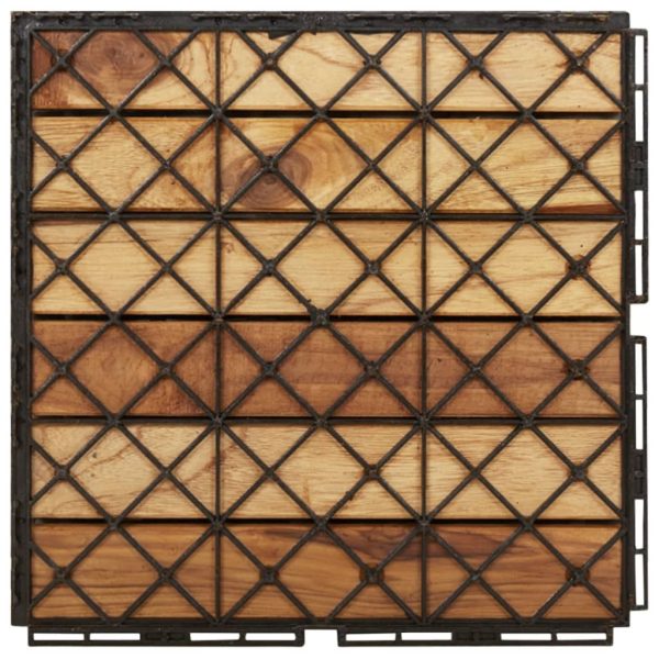 Decking Tiles 20 pcs 30×30 cm Solid Wood Teak Vertical Pattern