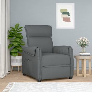 Stand up Recliner Chair Dark Grey Fabric