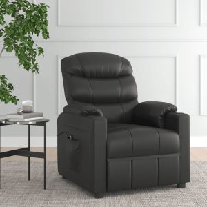 Stand up Chair Black Faux Leather