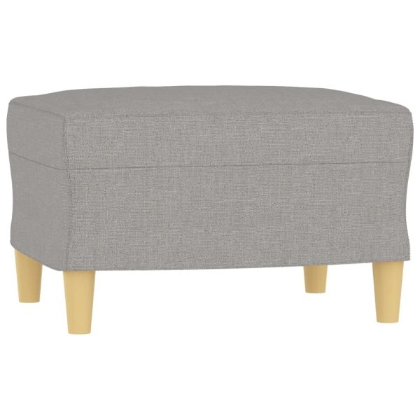 Coventry Sofa Chair with Footstool Light Grey 60 cm Fabric