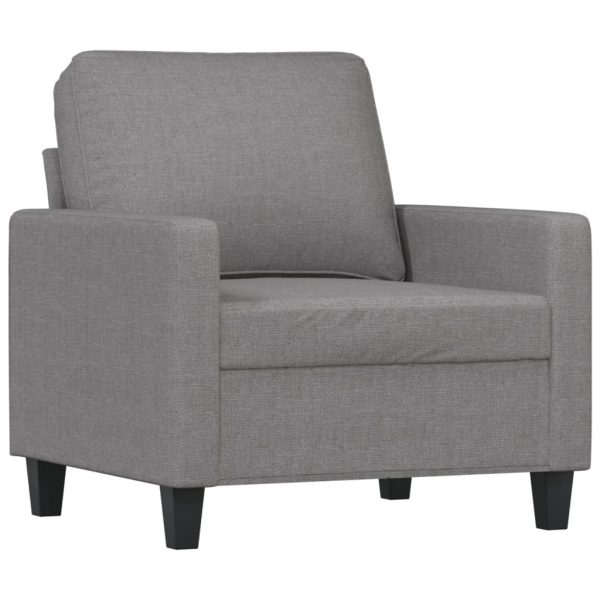 Saginaw Sofa Chair with Footstool Light Grey 60 cm Fabric