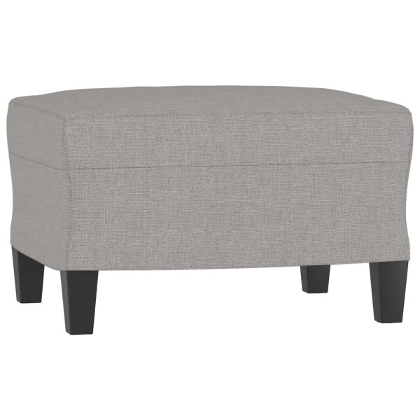 Saginaw Sofa Chair with Footstool Light Grey 60 cm Fabric