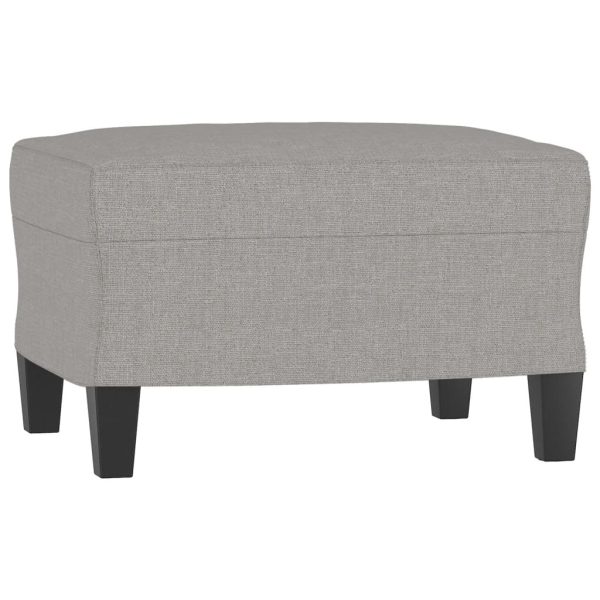 Evington Sofa Chair with Footstool Light Grey 60 cm Fabric