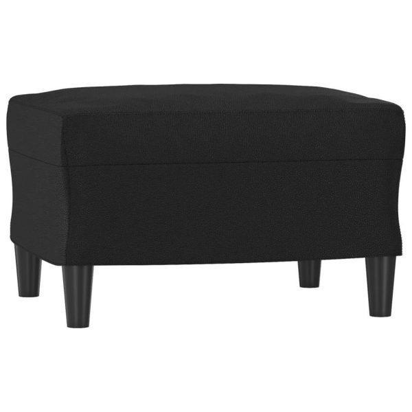 Shakopee Sofa Chair with Footstool Black 60 cm Faux Leather