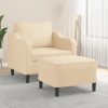 Seacombe Sofa Chair with Footstool Cream 60 cm Fabric