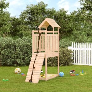 Playhouse with Climbing Wall Solid Wood