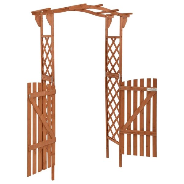 Pergola with Gate 116x40x204 cm Solid Firwood